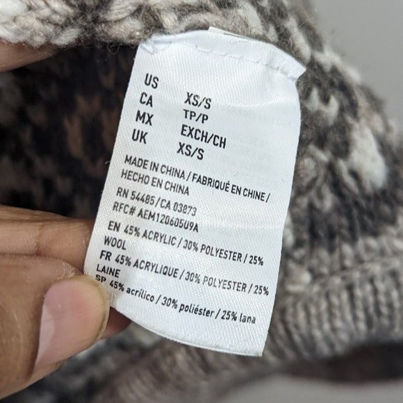 AE American Eagle Boho Southwest Wool Blend Cardigan Women Size XS/S - Picture 6 of 6